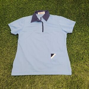 Vintage 70s King-Louie Polo Shirt Womens Medium 19x25 Blue